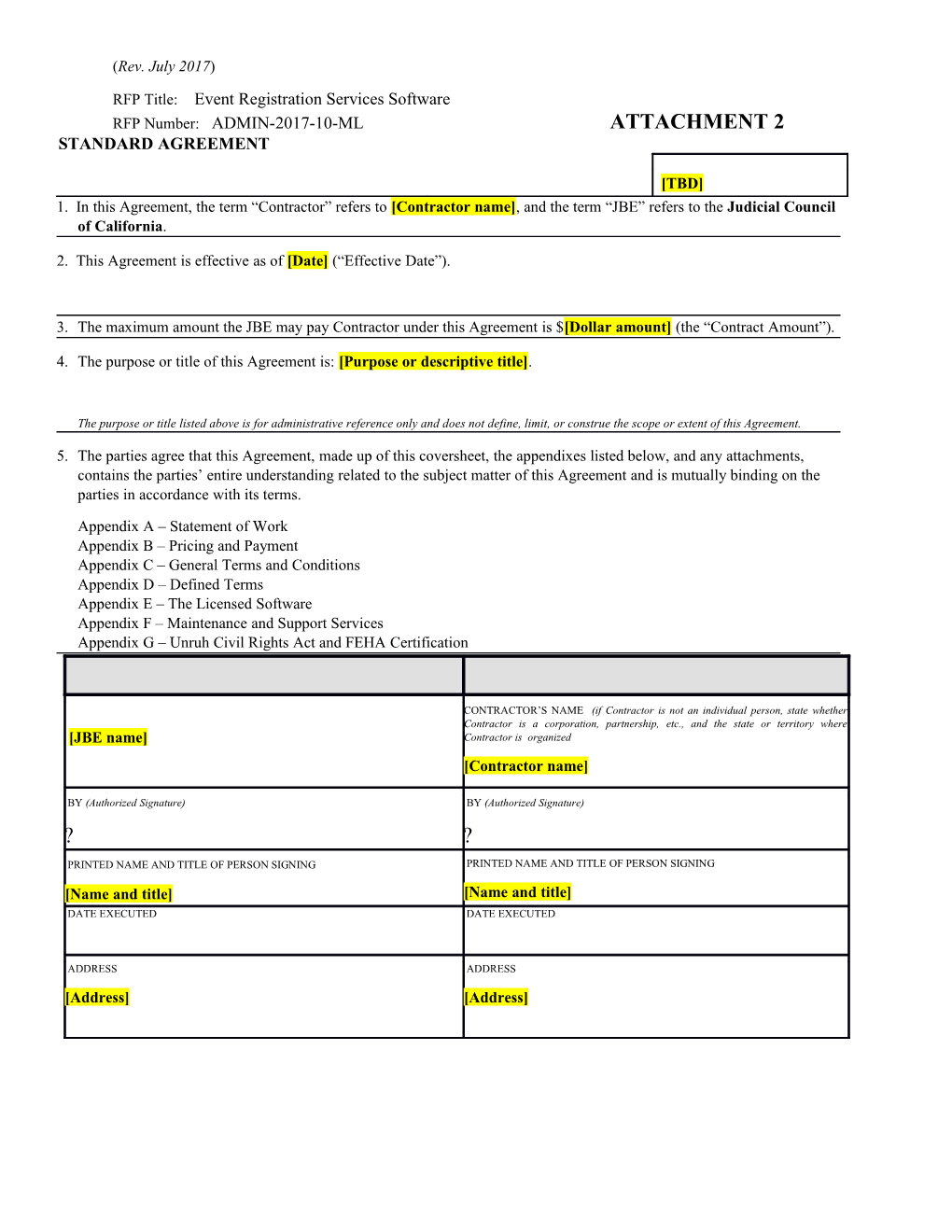 RFP Title: Event Registration Services Software