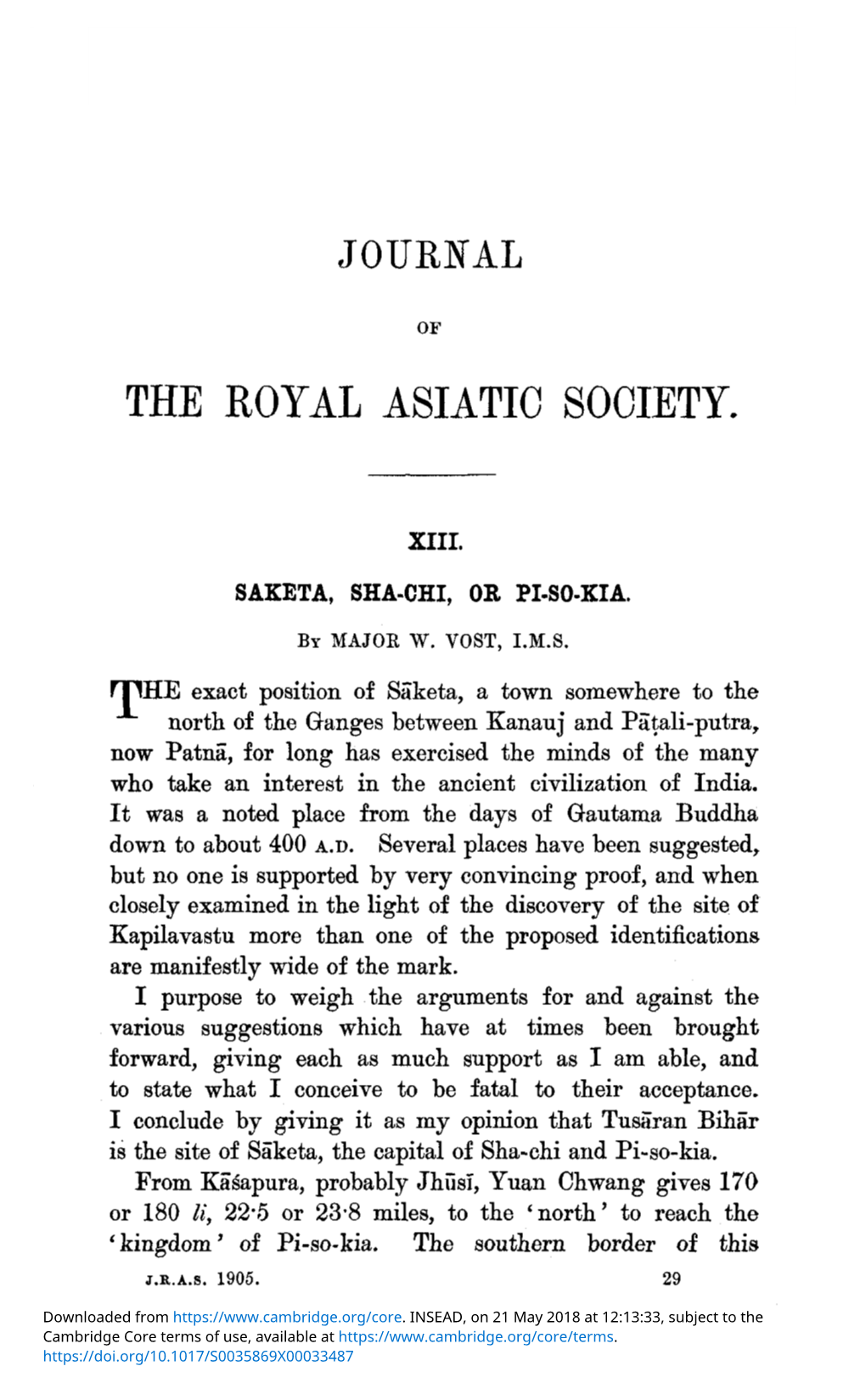 The Royal Asiatic Society