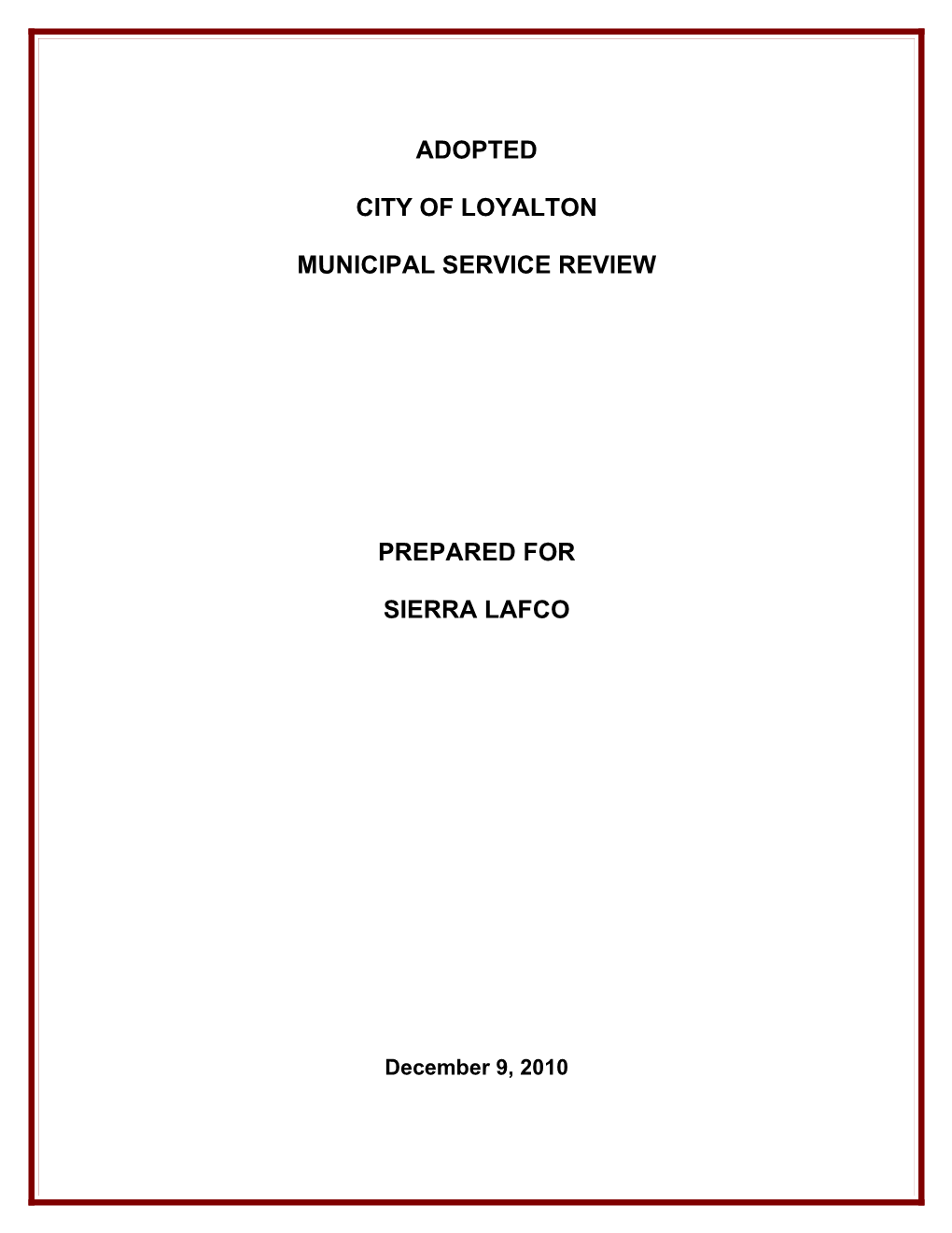 City of Loyalton