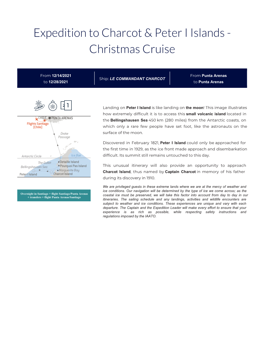 Your Cruise Expedition to Charcot & Peter I Islands