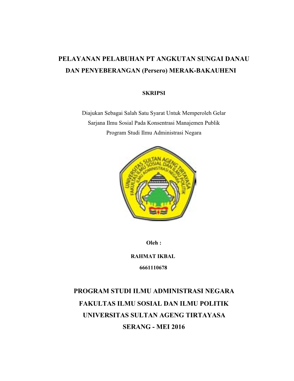 Pelayanan Pelabuhan Pt Angkutan Sungai Danau