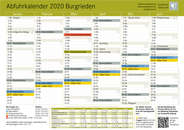 Abfuhrkalender 2020 Burgrieden