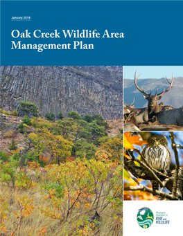 Oak Creek Wildlife Area Management Plan Acknowledgements Washington Department of Fish and Wildlife Staff