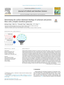 Determining the Surface Dilational Rheology of Surfactant and Protein