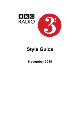 Radio 3 Style Guide