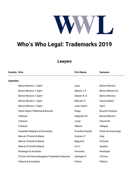 Who's Who Legal: Trademarks 2019