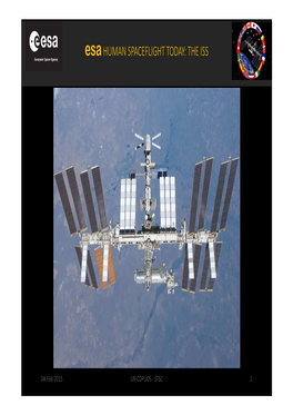 015 UN COPUOS - STSC 1 Esa HUMAN SPACEFLIGHT TODAY: the ISS Current ISS Crew