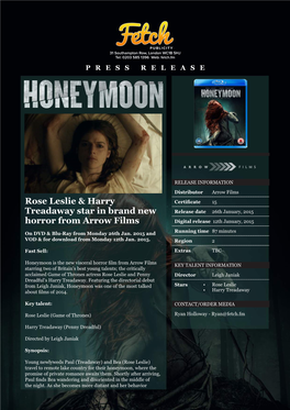 Rose Leslie & Harry Treadaway Star in Brand New Horror from Arrow