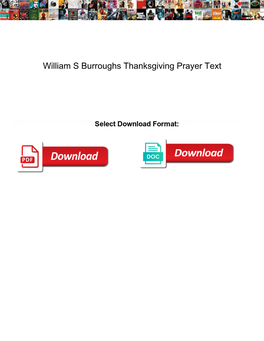 William S Burroughs Thanksgiving Prayer Text