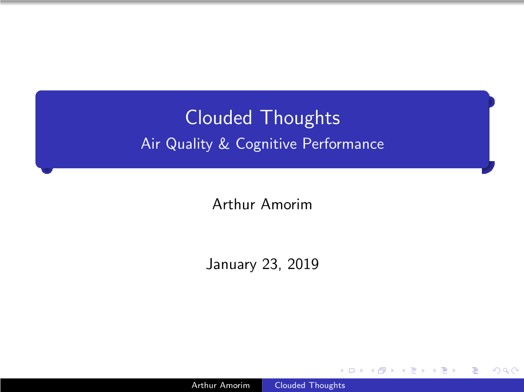 Clouded Thoughts Air Quality & Cognitive Performance