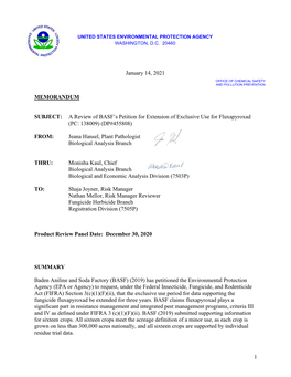 EPA Review of Petition for Fluxapyroxad