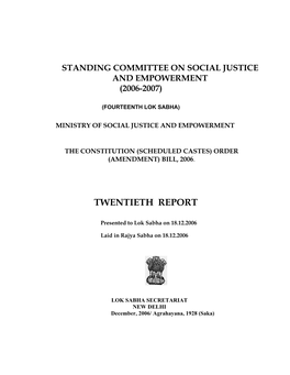 The Constitution (Scheduled Castes) Order (Amendment) Bill, 2006