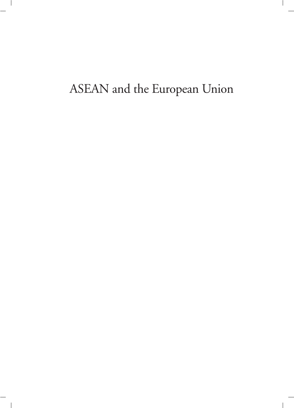 ASEAN and the European Union