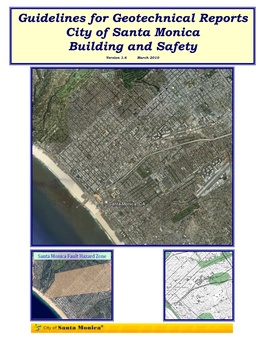 Guidelines for Geotechnical Reports City of Santa Monica Building And