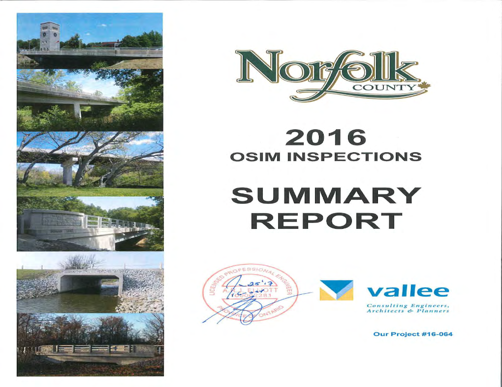 2016 Norfolk County OSIM Summary Report