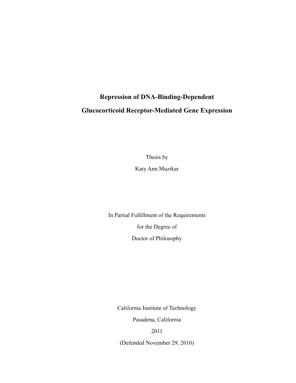 Repression of DNA-Binding-Dependent Glucocorticoid Receptor-Mediated Gene Expression