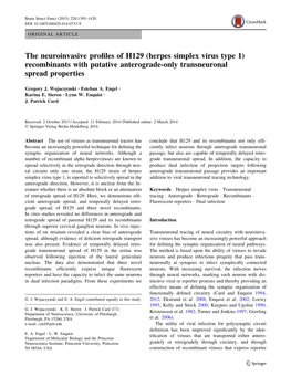 The Neuroinvasive Profiles of H129 (Herpes Simplex Virus Type 1