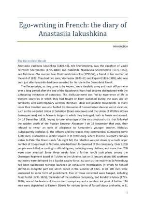 The Diary of Anastasiia Iakushkina
