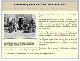 Remembering Those Who Gave Their Lives in WW1