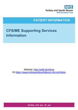 CFS/ME Supporting Services Information