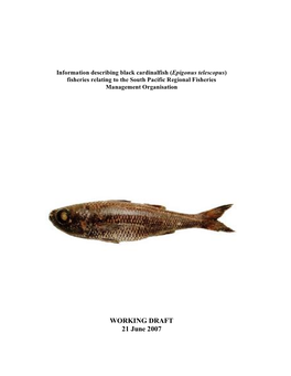 Epigonus Telescopus Species Profile 200607