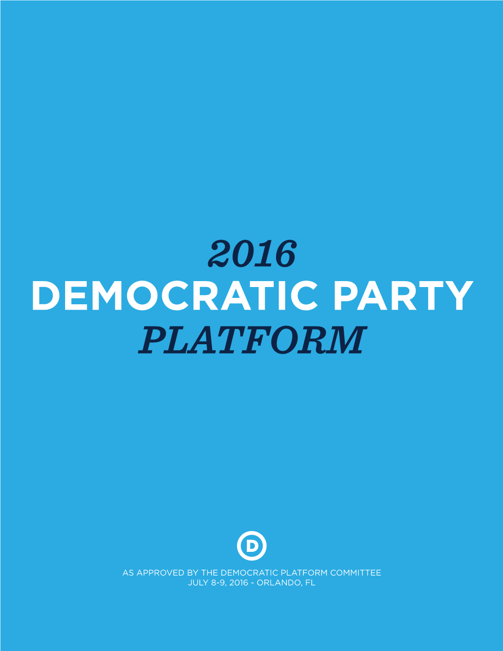 2016 Democratic Party Platform