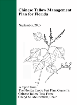 Chinese Tallow Management Plan for Florida