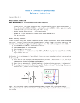 Noise in Cameras and Photodiodes Laboratory Instructions