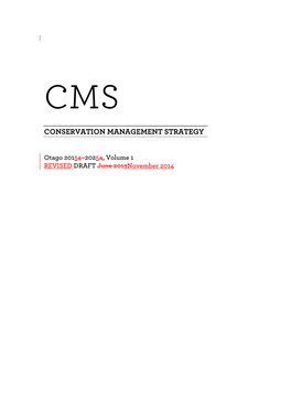 CMS for Otago 2015–2025, Volume 1