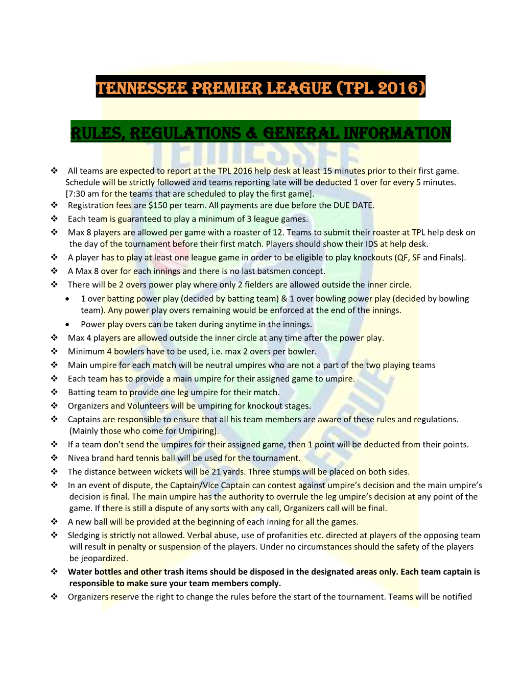 Tennessee Premier League (Tpl 2016)