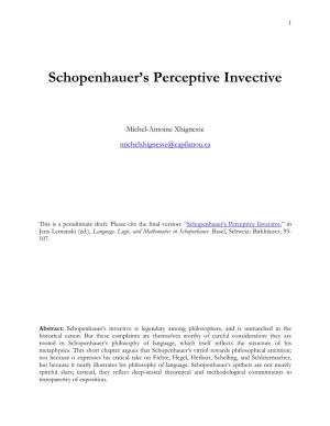 Schopenhauer's Perceptive Invective