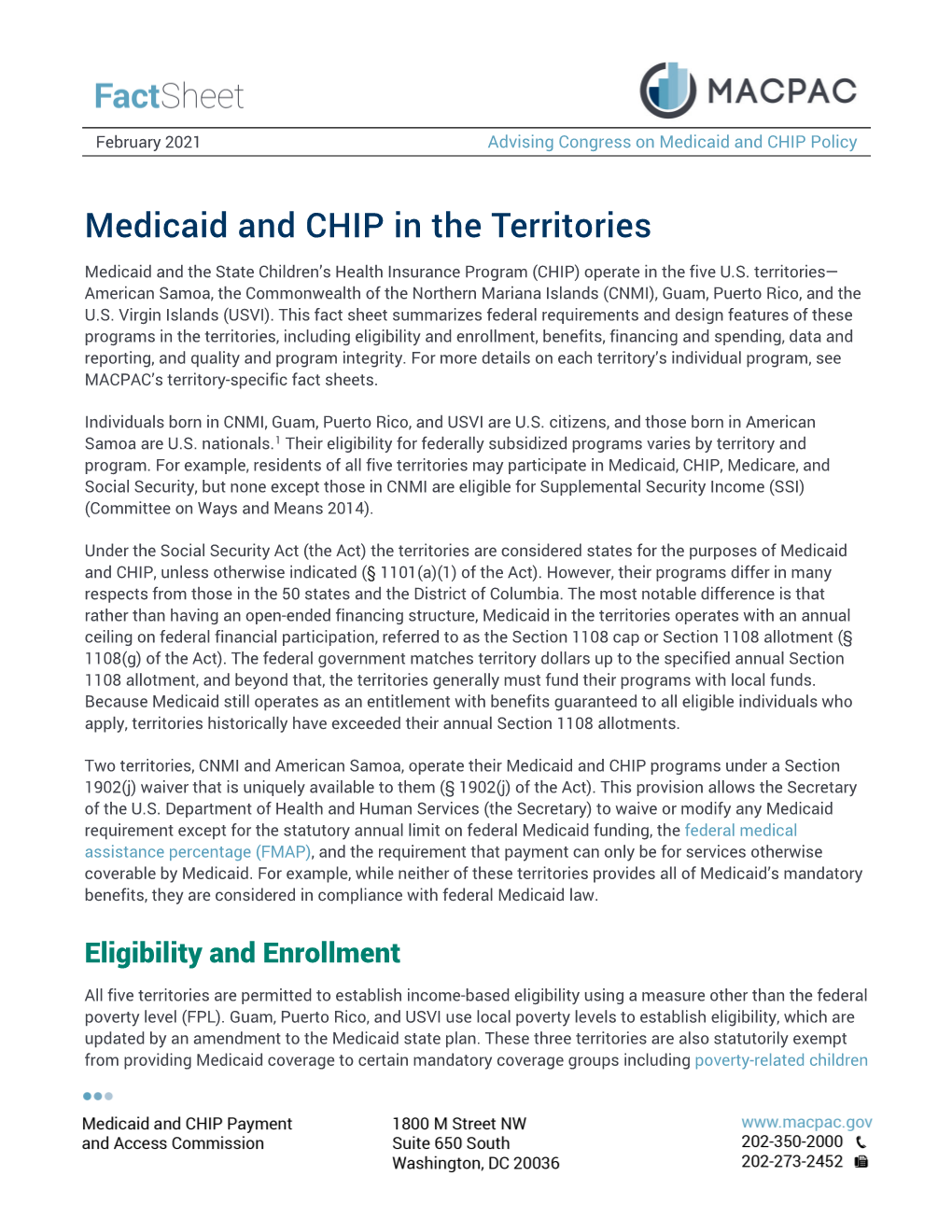 Medicaid and CHIP in the Territories