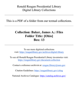 Baker, James A.: Files Folder Title: [Ohio] Box: 13