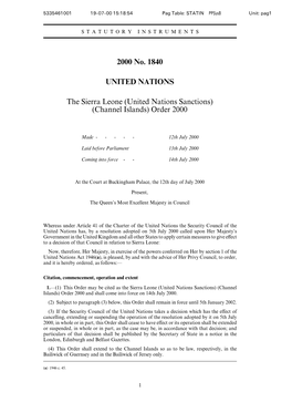 2000 No. 1840 UNITED NATIONS the Sierra Leone