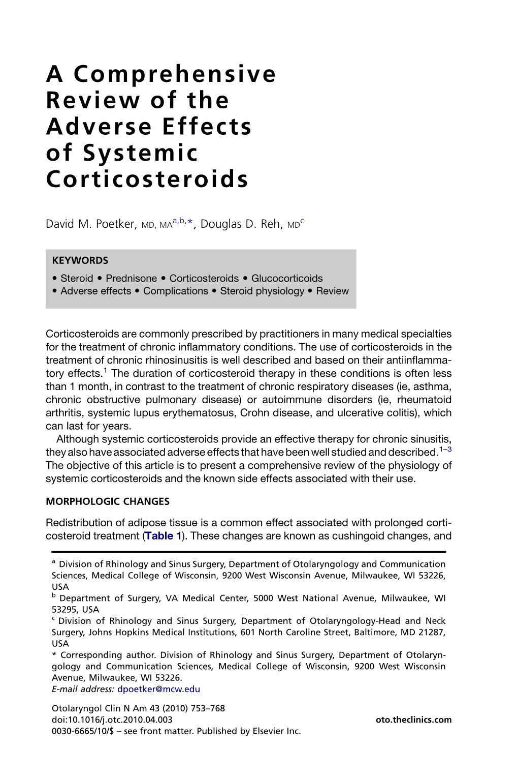 A Comprehensive Review of the Adverse Effects of Systemic Corticosteroids