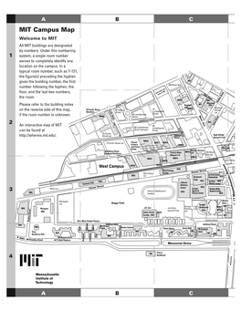 MIT Campus Map Welcome to MIT All MIT Buildings Are Designated by Numbers