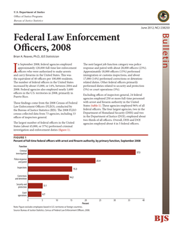 FEDERAL LAW ENFORCEMENT OFFICERS, 2008 | JUNE 2012 2 from 2004 to 2008, the Number of FIGURE 3 O!Cers Employed by CBP Increased Growth in the Number of Full-Time U.S