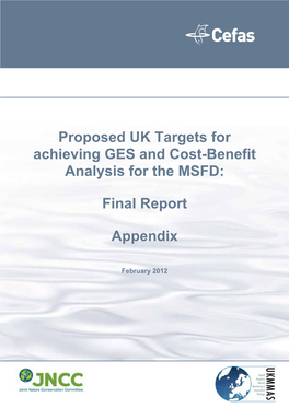 Proposed UK Targets for Achieving GES and Cost-Benefit Analysis for the MSFD