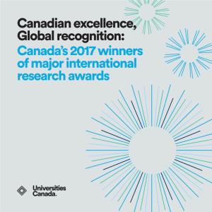 Canadian Excellence, Global Recognition: Canada's 2017