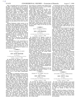 CONGRESSIONAL RECORD— Extensions of Remarks E1638 HON