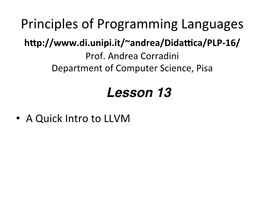 Principles of Programming Languages H�P:// Prof