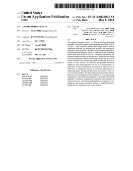 (12) Patent Application Publication (10) Pub. No.: US 2014/0120074 A1 Miller (43) Pub