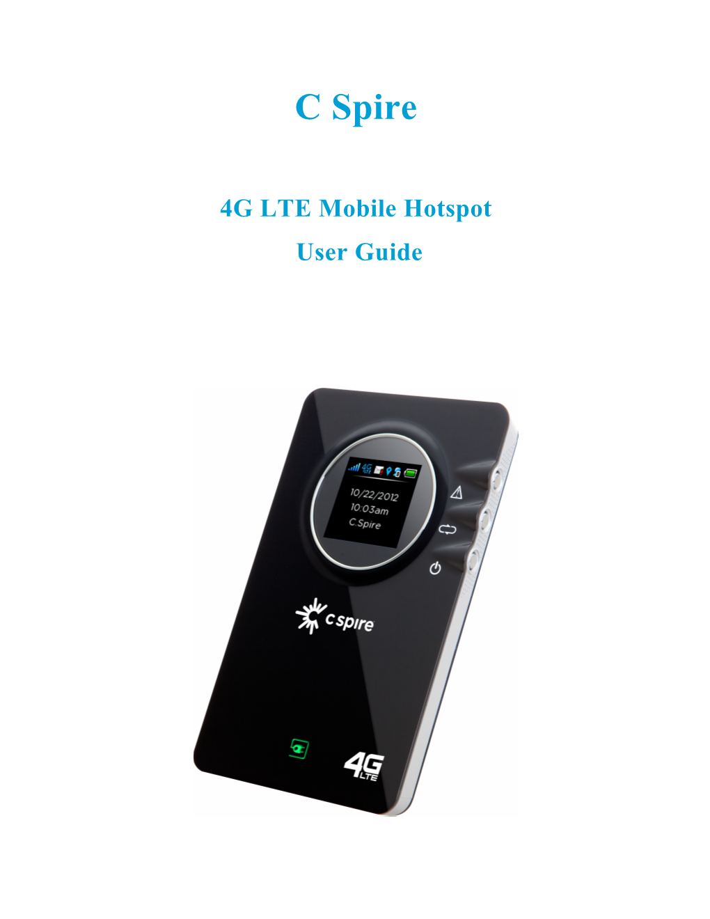 4G LTE Mobile Hotspot User Guide