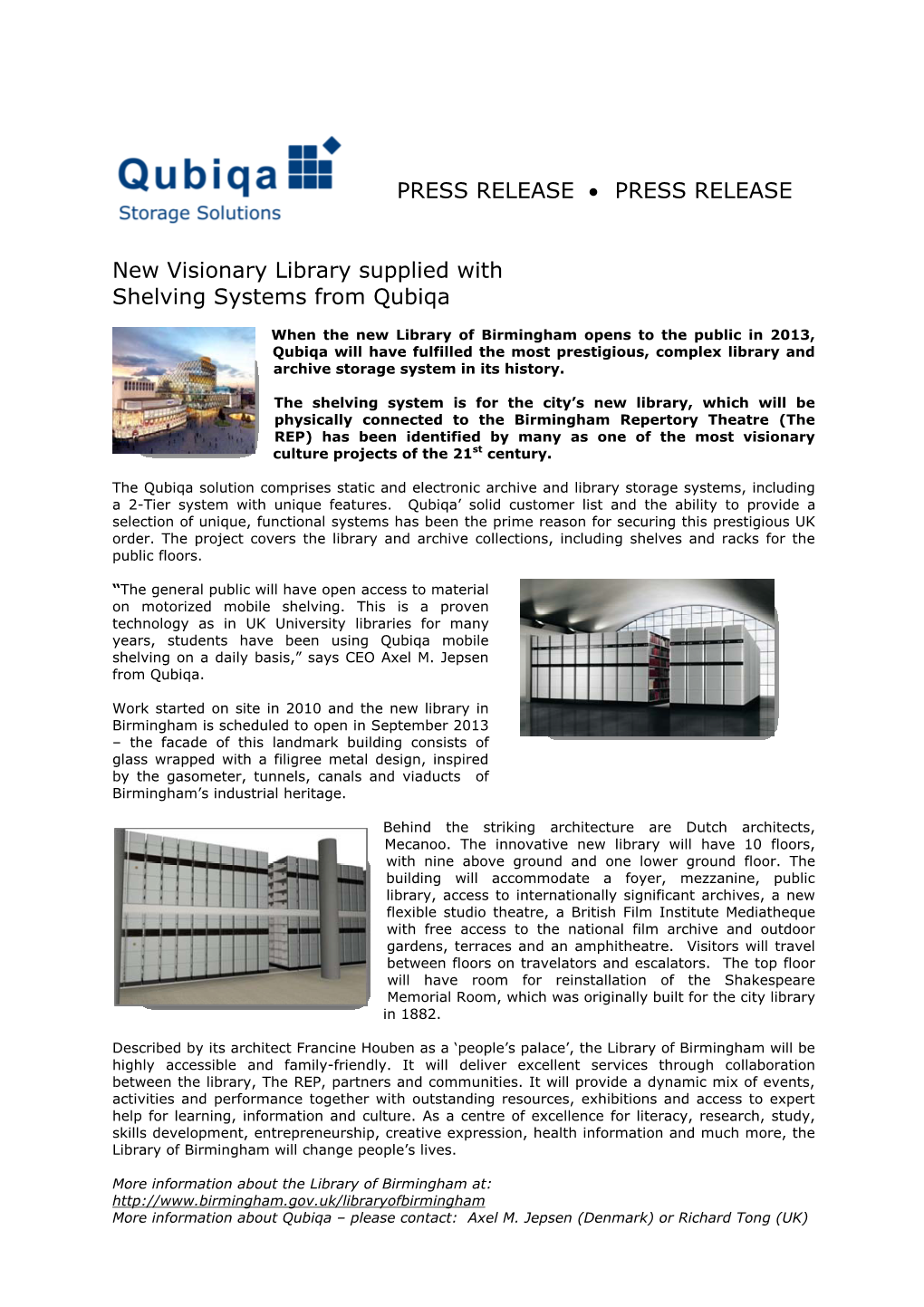 Library of Birmingham Press Release