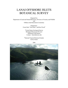 Lanai Offshore Islets Botanical Survey