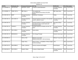 CSOA LEAGUE LIBRARY CD COLLECTION Member List Music