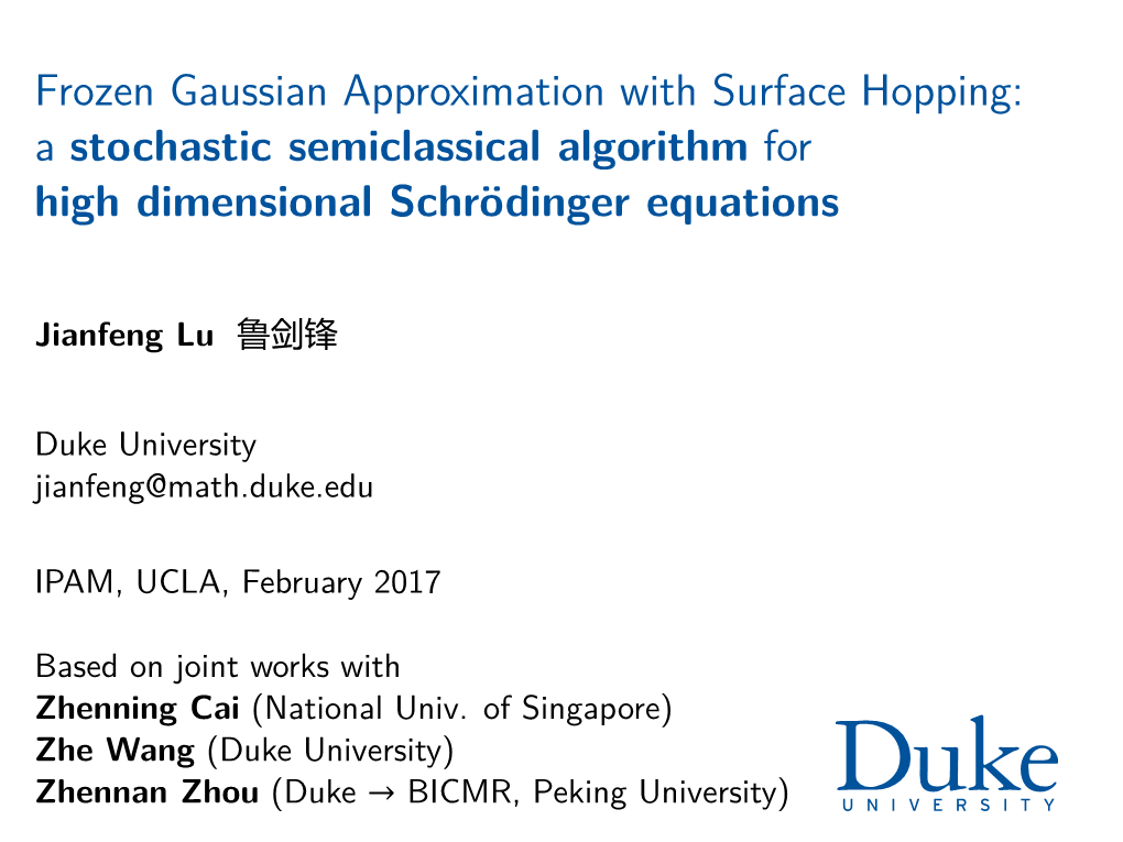 Frozen Gaussian Approximation with Surface Hopping: a Stochastic Semiclassical Algorithm for High Dimensional Schrödinger Equations