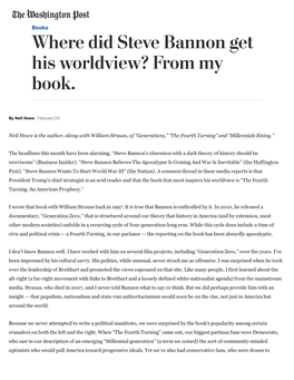 Where Did Steve Bannon Get His Worldview? from My Book