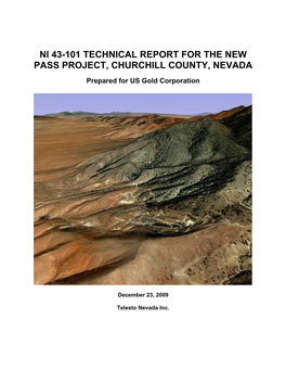 Ni 43-101 Technical Report for the New Pass Project, Churchill County, Nevada