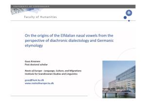 Elfdalian Nasal Vowels from the Perspective of Diachronic Dialectology and Germanic Etymology